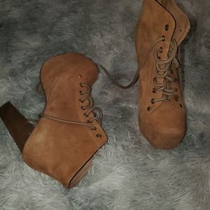 Camel colored platform heels